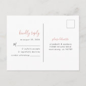 Modern minimalist Terracotta Wedding RSVP Briefkaart (Achterkant)