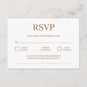 Modern minimalist Terracotta Wedding RSVP Informatiekaartje (Voorkant)
