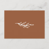 Modern minimalist Terracotta Wedding RSVP Informatiekaartje (Achterkant)