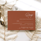 Modern minimalist Terracotta Wedding RSVP Kaart