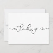 Modern Minimalist Thank You Heart Custom Card Bedankkaart (Voorkant)