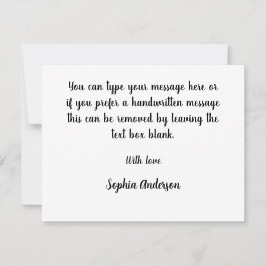 Modern Minimalist Thank You Heart Custom Card Bedankkaart (Achterkant)