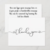 Modern Minimalist Thank You Heart Custom Card Bedankkaart (Voorkant / Achterkant)