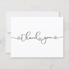 Modern Minimalist Thank You Heart Custom Card Bedankkaart