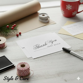 Modern Minimalist Thank You Very Much Note Card Notitiekaartje