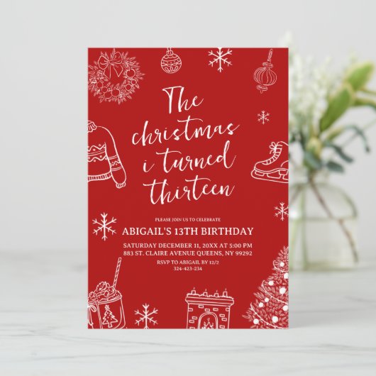 Modern Minimalist The Christmas I turn birthday Kaart (Staand voorkant)