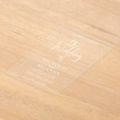 Modern Minimalist The Wedding Of Classic Wedding Acryl Uitnodigingen (Laagn)
