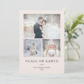 Modern minimalist | Three Foto's Feestdagenkaart (Staand voorkant)