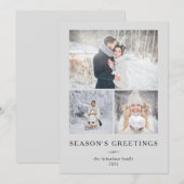 Modern minimalist | Three Foto's Feestdagenkaart (Voorkant / Achterkant)