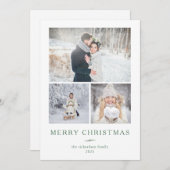 Modern minimalist | Three Foto's Feestdagenkaart (Voorkant / Achterkant)