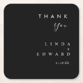 Modern Minimalist Traditional  Black Wedding Kartonnen Onderzetters (Voorkant)