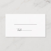 Modern Minimalist Traditional  Black Wedding Plaatskaartje (Voorkant)