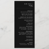 Modern Minimalist Traditional  Black Wedding Programmakaart (Achterkant)