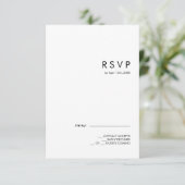 Modern Minimalist Traditional  Black Wedding RSVP Kaartje (Staand voorkant)