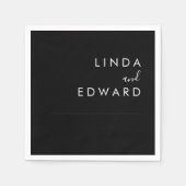 Modern Minimalist Traditional  Black Wedding Servet (Voorkant)