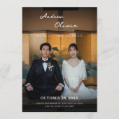 Modern Minimalist traditional photo wedding  Kaart (Voorkant)