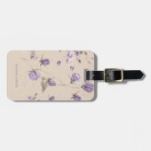 Modern Minimalist Travel Soft Mauve Floral Bagagelabel (Voorkant horizontaal)