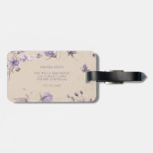 Modern Minimalist Travel Soft Mauve Floral Bagagelabel (Achterkant horizontaal)