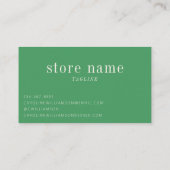 Modern minimalist Trendy Kelly Green bedankt Visitekaartje (Achterkant)