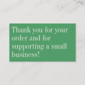 Modern minimalist Trendy Kelly Green bedankt Visitekaartje (Voorkant)