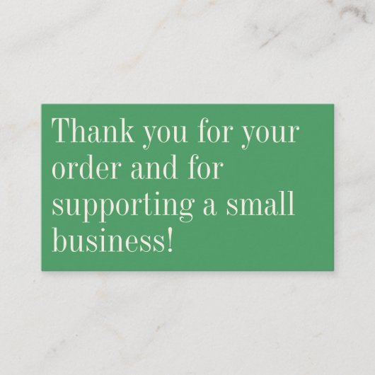 Modern minimalist Trendy Kelly Green bedankt Visitekaartje (Voorkant)