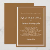 Modern minimalist Trendy Rustic Brown Chic Wedding Kaart (Voorkant / Achterkant)