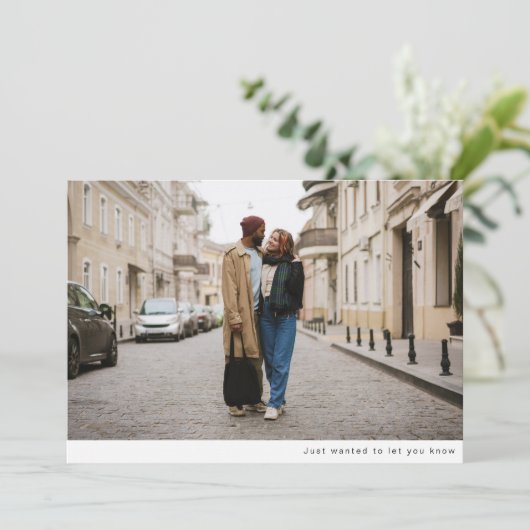 Modern minimalist Trendy Two Photo Wedding Save The Date (Staand voorkant)