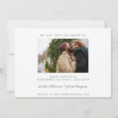 Modern minimalist Trendy Two Photo Wedding Save The Date (Achterkant)