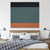 Modern Minimalist Tri-Tone: Charcoal, Slate, and O Canvas Afdruk (Insitu (Slaapkamer))