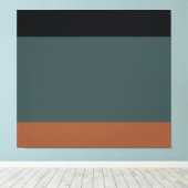 Modern Minimalist Tri-Tone: Charcoal, Slate, and O Canvas Afdruk (Insitu (Houten vloer))