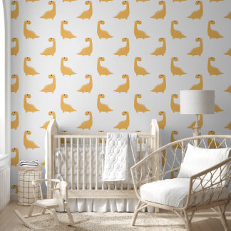 Modern Minimalist Turmeric Dinosaurs Behang