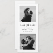 Modern Minimalist Two Photo Wedding Bookmark Save The Date (Voorkant / Achterkant)