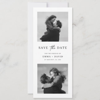 Modern Minimalist Two Photo Wedding Bookmark Save The Date