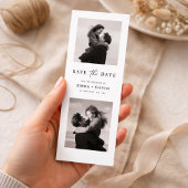Modern Minimalist Two Photo Wedding Bookmark Save The Date