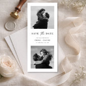 Modern Minimalist Two Photo Wedding Bookmark Save The Date