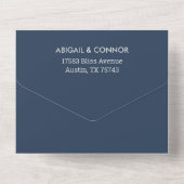 Modern minimalist Typografie Navy Blue Gray All In One Uitnodiging (Achterkant)