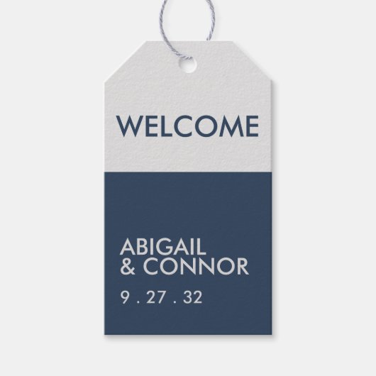 Modern minimalist Typografie Navy Blue Gray Cadeaulabel (Voorkant)