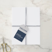 Modern minimalist Typografie Navy Blue Gray Cadeaulabel (Met Touw)