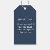 Modern minimalist Typografie Navy Blue Gray Cadeaulabel (Achterkant)