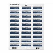 Modern minimalist Typografie Navy Blue Gray Etiket (Full Sheet)
