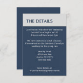 Modern minimalist Typografie Navy Blue Gray Informatiekaartje (Voorkant / Achterkant)