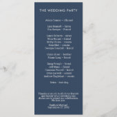 Modern minimalist Typografie Navy Blue Gray Programmakaart (Achterkant)