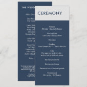 Modern minimalist Typografie Navy Blue Gray Programmakaart (Voorkant / Achterkant)
