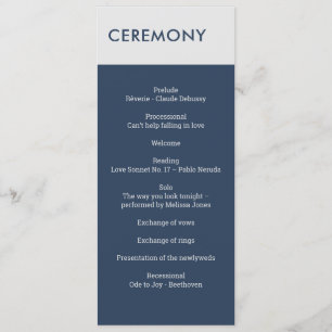 Modern minimalist Typografie Navy Blue Gray Programmakaart