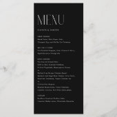 Modern minimalist Typography Black Wedding Menu (Voorkant)