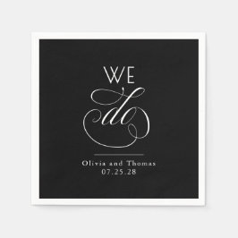 Modern Minimalist Typography Black Wedding We Do Servet