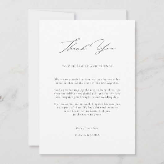 Modern Minimalist Typography Calligraphy Wedding Bedankkaart (Achterkant)