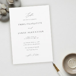 Modern Minimalist Typography Calligraphy Wedding Kaart