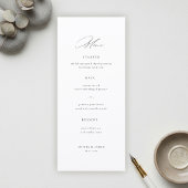 Modern Minimalist Typography Calligraphy Wedding Menu