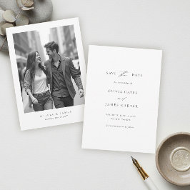 Modern Minimalist Typography Calligraphy Wedding Save The Date